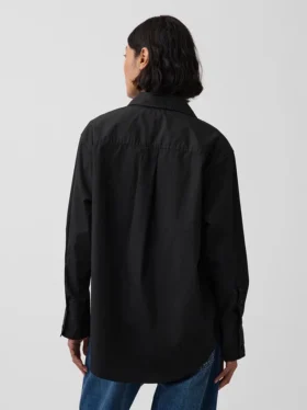 Camicia oversize in popeline di cotone biologico