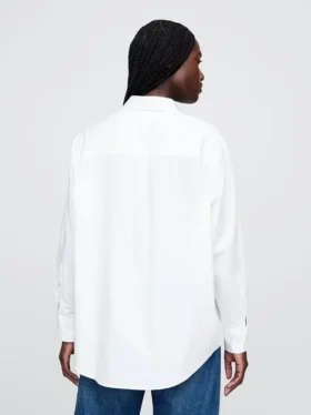 Camicia oversize in popeline di cotone biologico