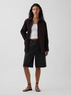 Camicia oversize in popeline di cotone biologico