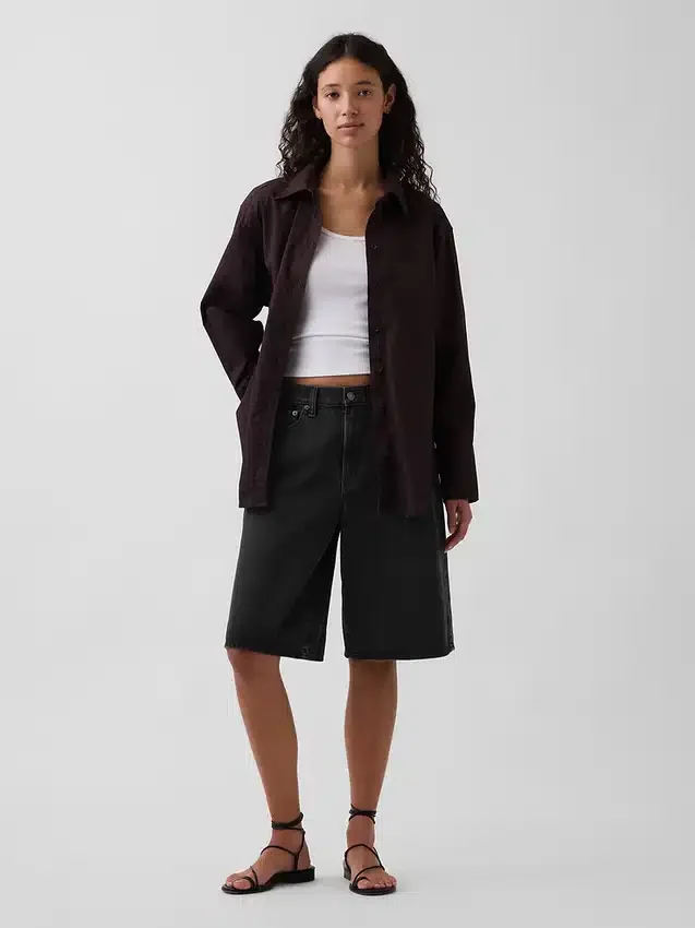 Camicia oversize in popeline di cotone biologico