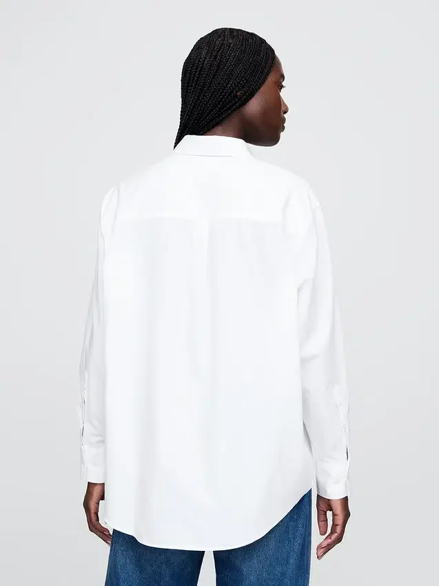 Camicia oversize in popeline di cotone biologico