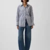 Camicia oversize in popeline di cotone biologico