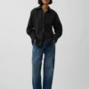 Camicia oversize in popeline di cotone biologico