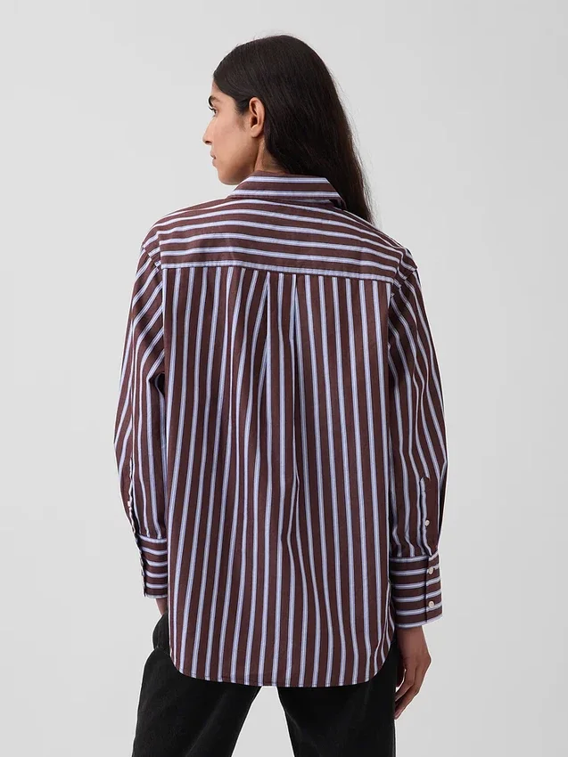 Camicia oversize in popeline di cotone biologico