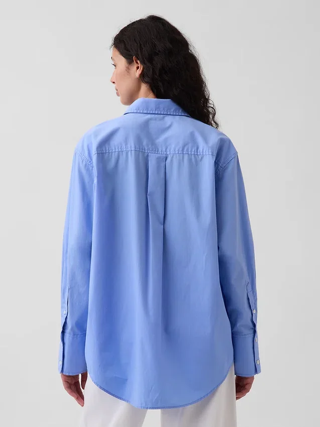 Camicia oversize in popeline di cotone biologico