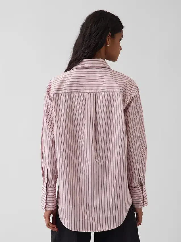 Camicia oversize in popeline di cotone biologico