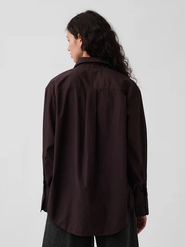 Camicia oversize in popeline di cotone biologico