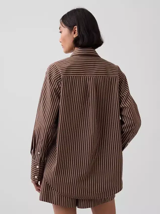 Camicia oversize in popeline di cotone biologico