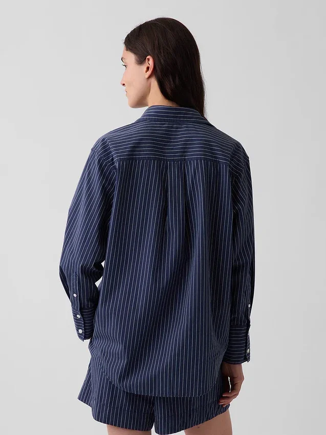 Camicia oversize in popeline di cotone biologico