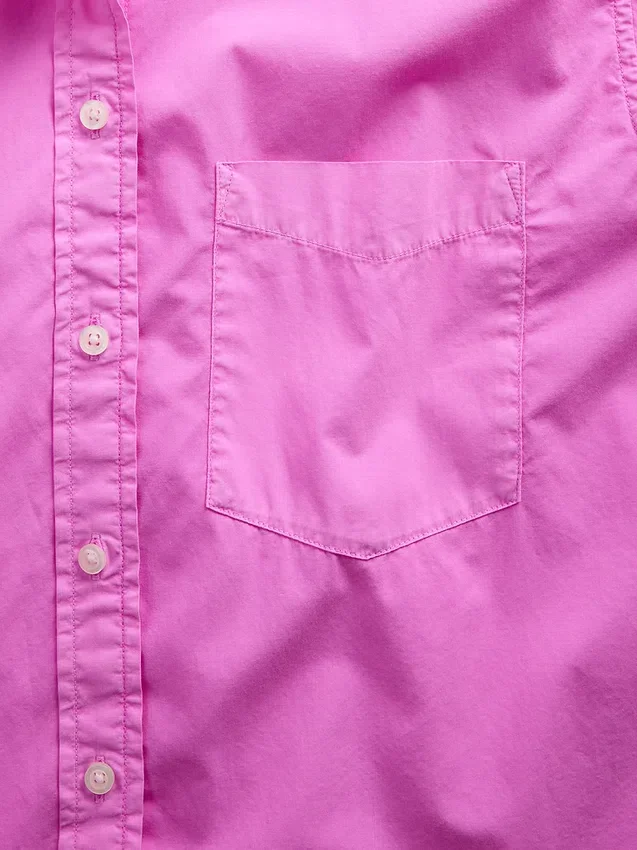 Camicia oversize in popeline di cotone biologico