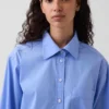 Camicia oversize in popeline di cotone biologico