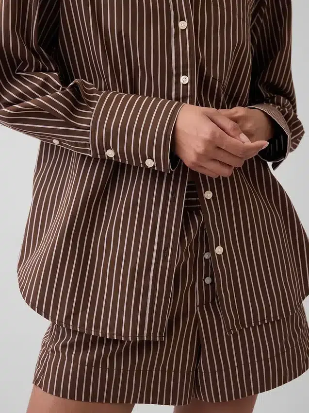 Camicia oversize in popeline di cotone biologico
