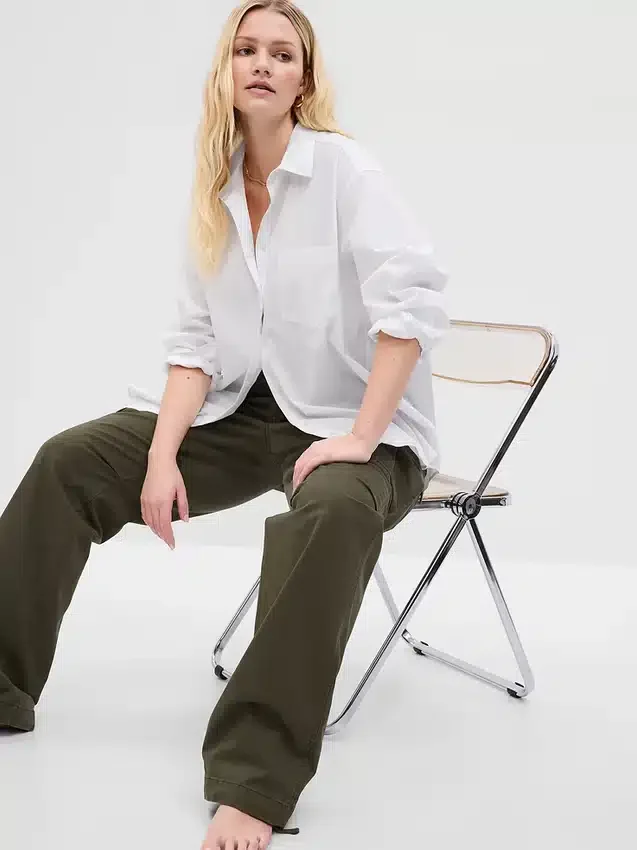 Camicia oversize in popeline di cotone biologico