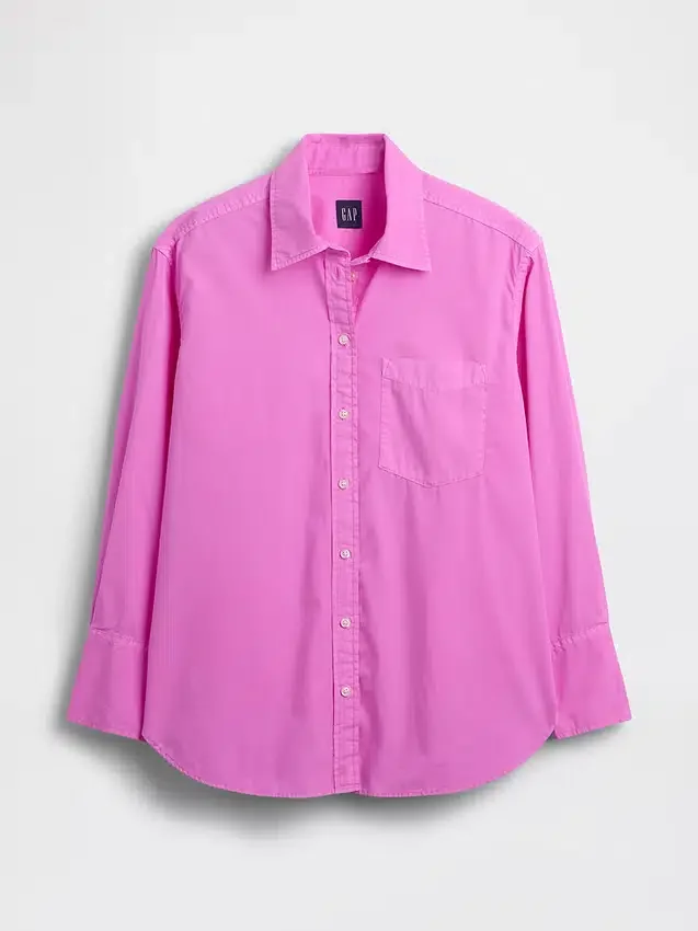 Camicia oversize in popeline di cotone biologico