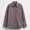 Camicia oversize in popeline di cotone biologico