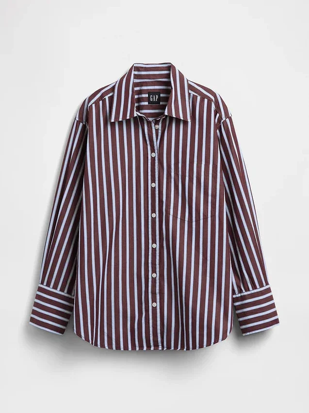 Camicia oversize in popeline di cotone biologico