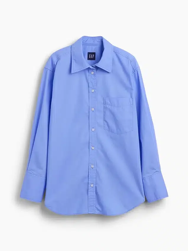 Camicia oversize in popeline di cotone biologico