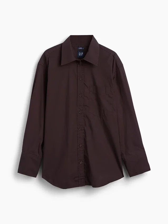 Camicia oversize in popeline di cotone biologico