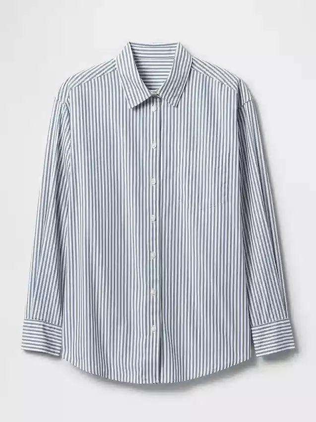 Camicia oversize in popeline di cotone biologico