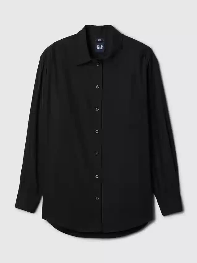 Camicia oversize in popeline di cotone biologico