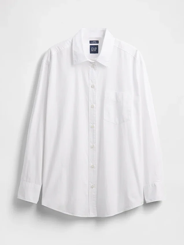 Camicia oversize in popeline di cotone biologico