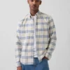 Camicia Oxford a quadri con bottoni