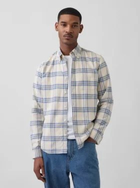 Camicia Oxford a quadri con bottoni