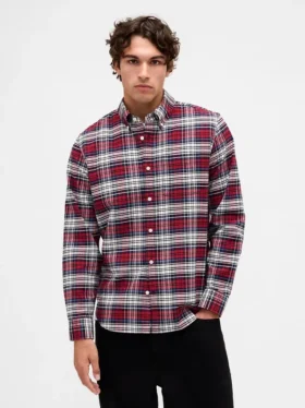 Camicia Oxford a quadri con bottoni
