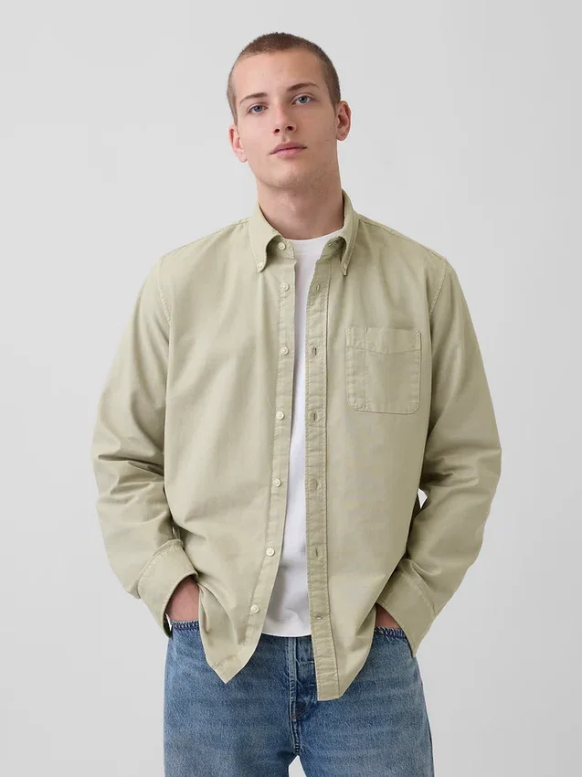 Camicia Oxford a quadri con bottoni