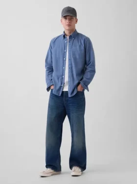 Camicia Oxford a quadri con bottoni