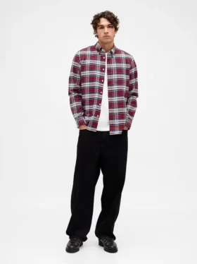 Camicia Oxford a quadri con bottoni