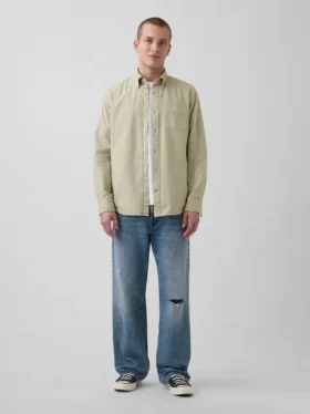 Camicia Oxford a quadri con bottoni