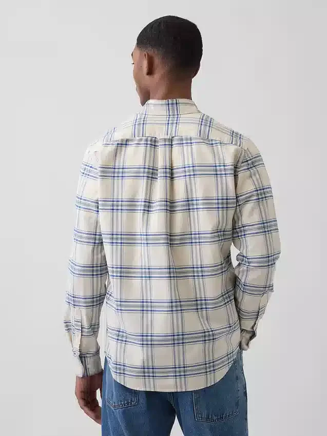Camicia Oxford a quadri con bottoni