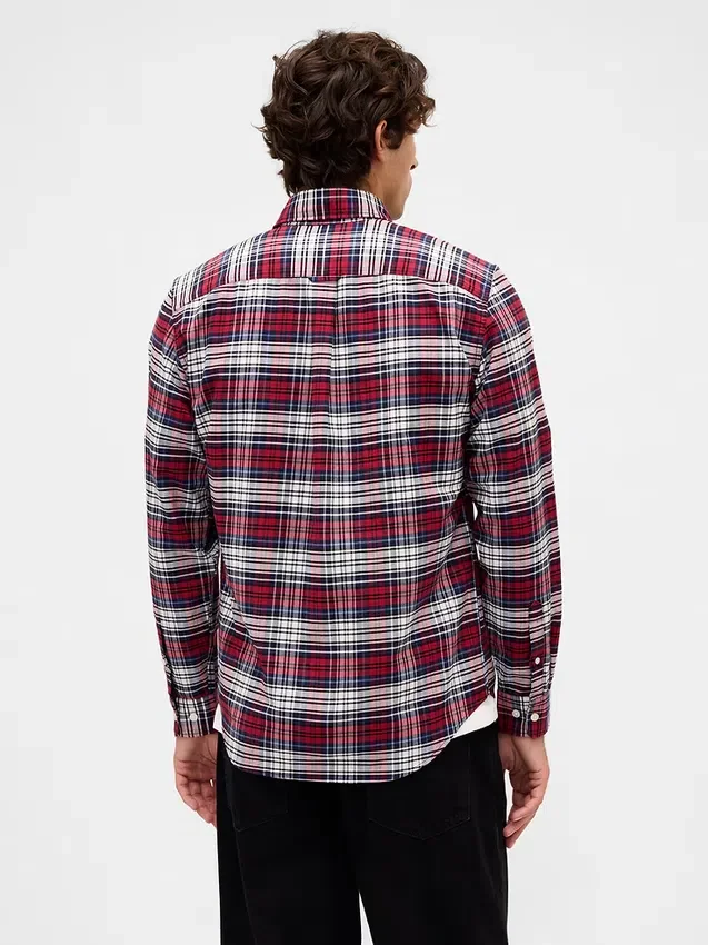 Camicia Oxford a quadri con bottoni