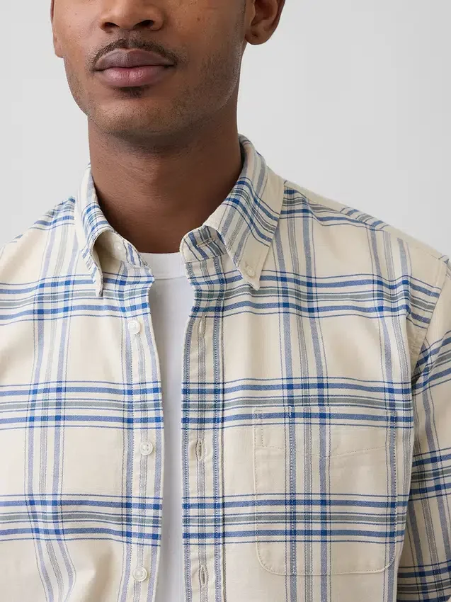 Camicia Oxford a quadri con bottoni