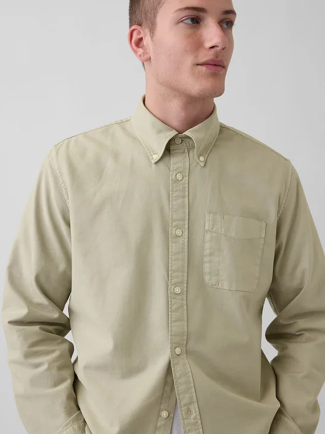 Camicia Oxford a quadri con bottoni