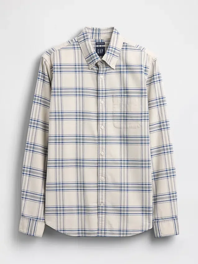 Camicia Oxford a quadri con bottoni