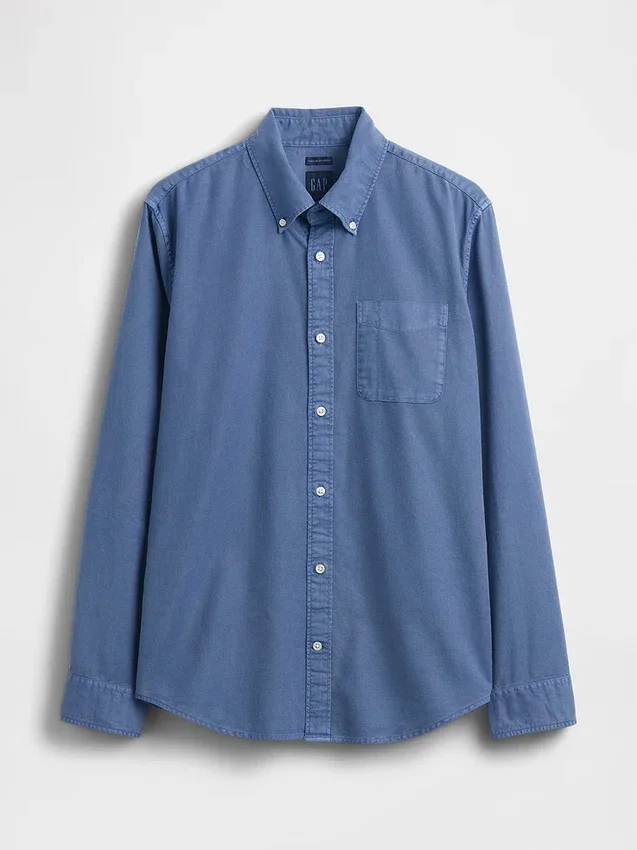 Camicia Oxford a quadri con bottoni