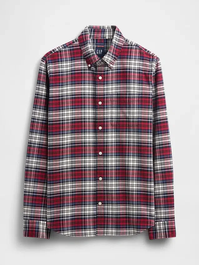 Camicia Oxford a quadri con bottoni
