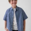Camicia Oxford a quadri dal taglio comodo per bambini