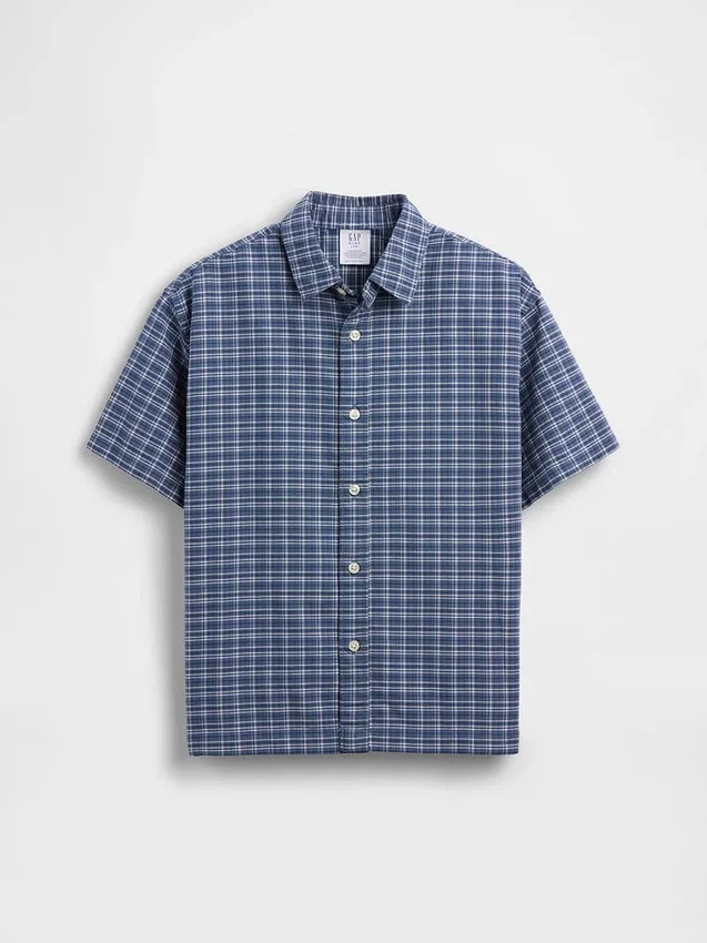 Camicia Oxford a quadri dal taglio comodo per bambini