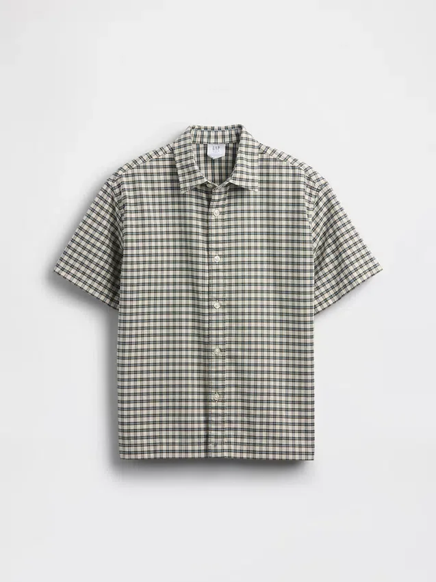 Camicia Oxford a quadri dal taglio comodo per bambini