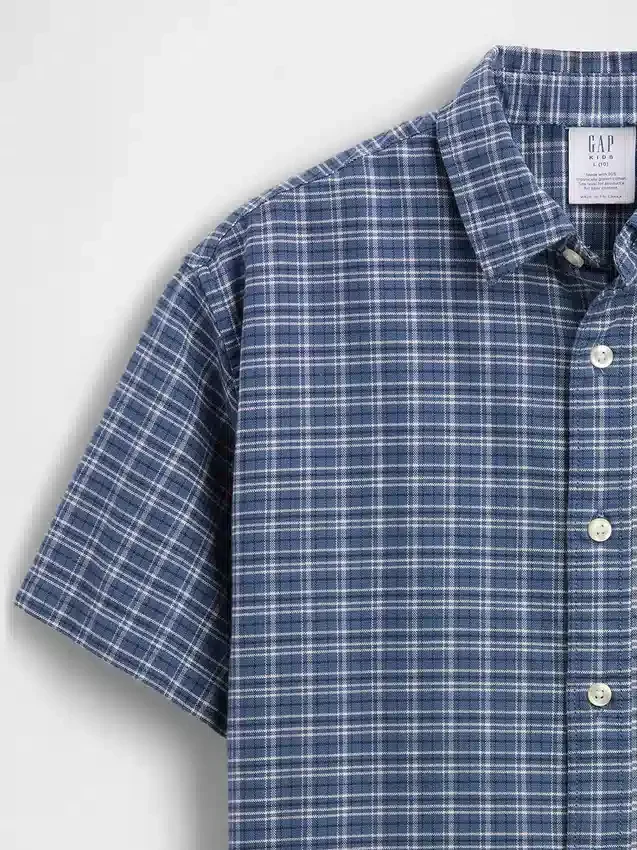 Camicia Oxford a quadri dal taglio comodo per bambini
