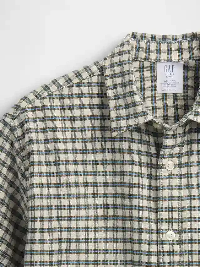 Camicia Oxford a quadri dal taglio comodo per bambini