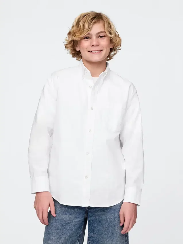 Camicia Oxford dal taglio morbido per bambini