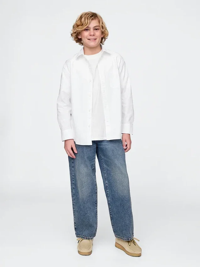 Camicia Oxford dal taglio morbido per bambini