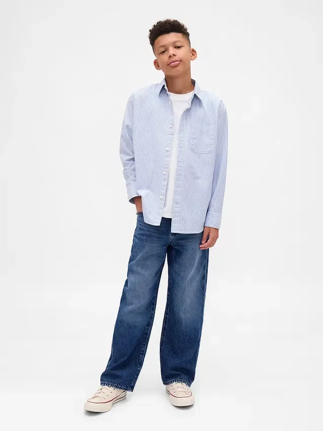 Camicia Oxford dal taglio morbido per bambini
