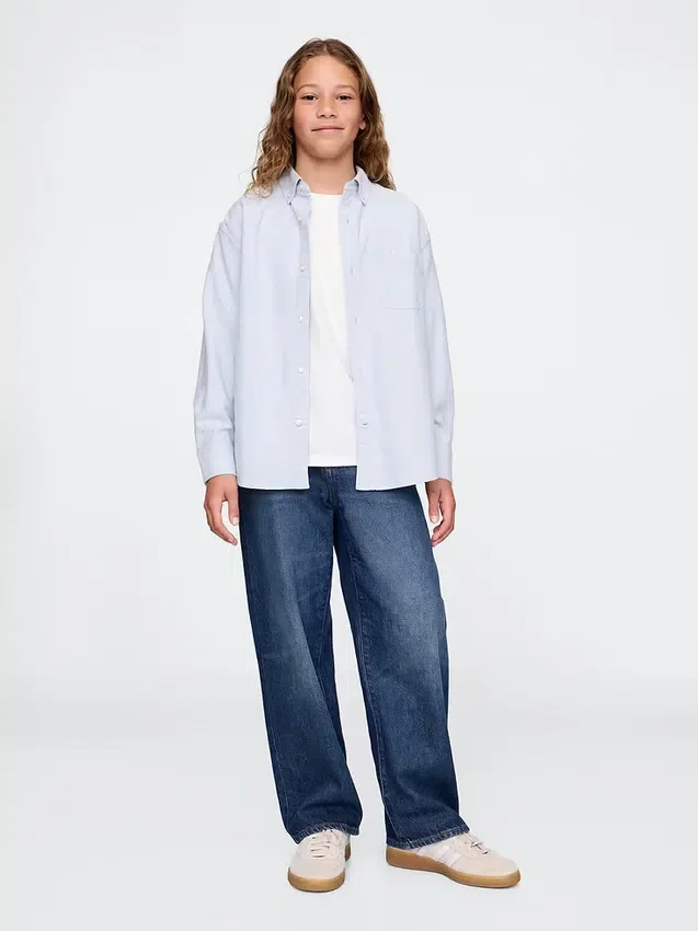 Camicia Oxford dal taglio morbido per bambini