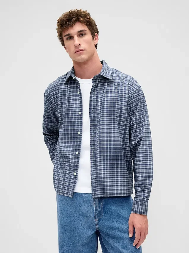 Camicia Oxford dal taglio rilassato e orlo dritto