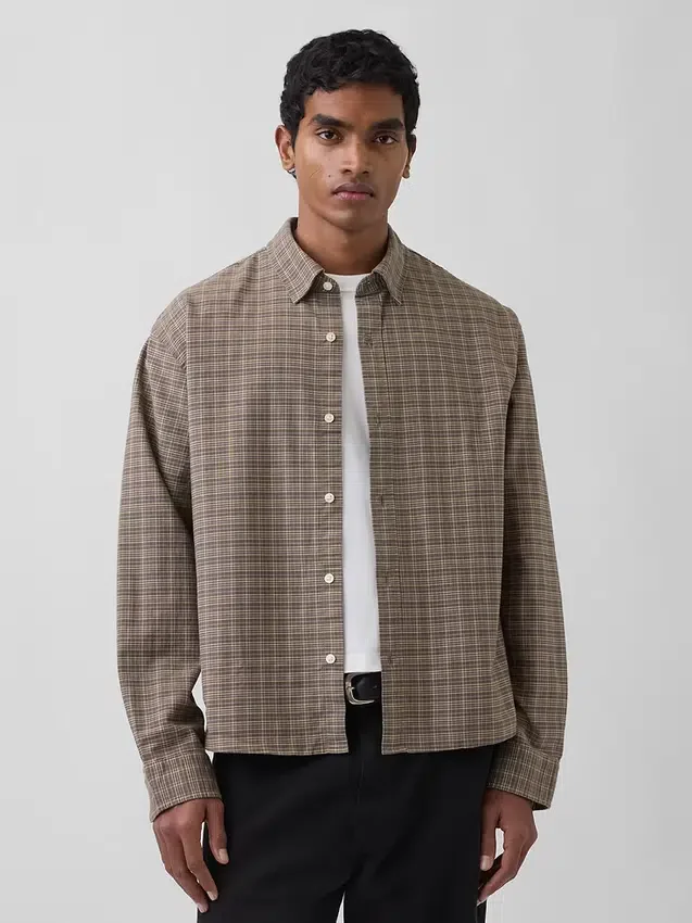 Camicia Oxford dal taglio rilassato e orlo dritto